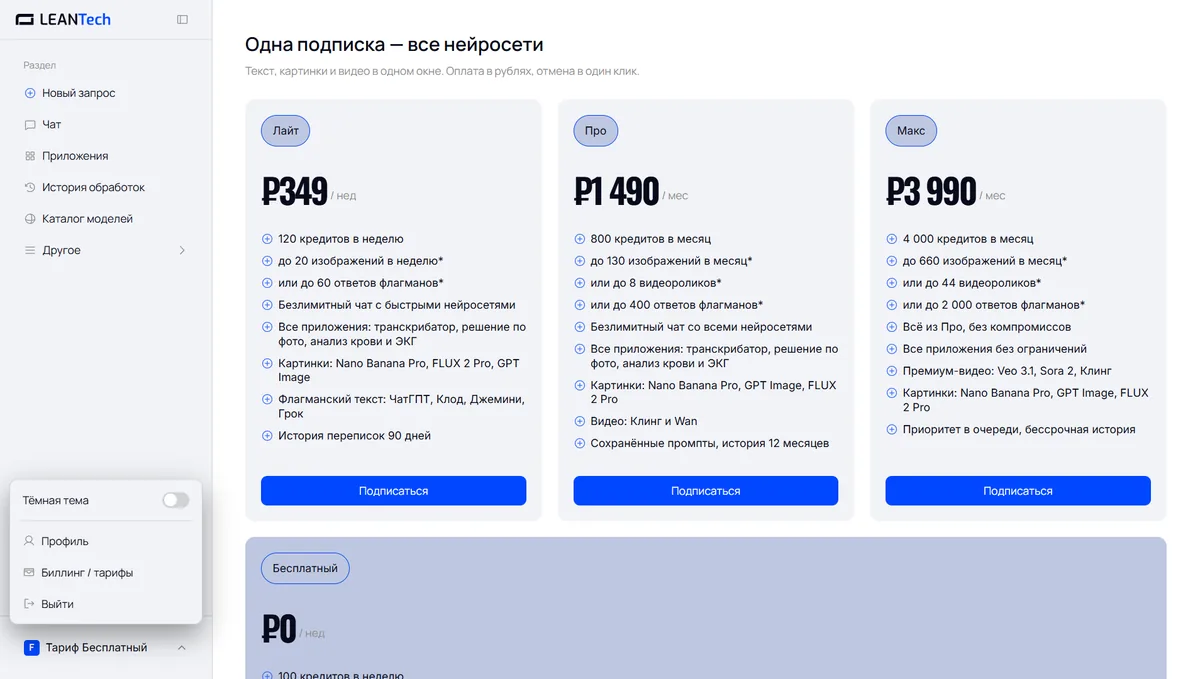 Тарифы и цены на Originality AI в рублях без VPN